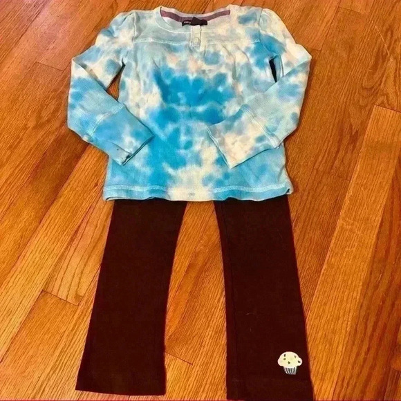 New Gap tie dye thermal top with cupcake leggings - Picture 1 of 9